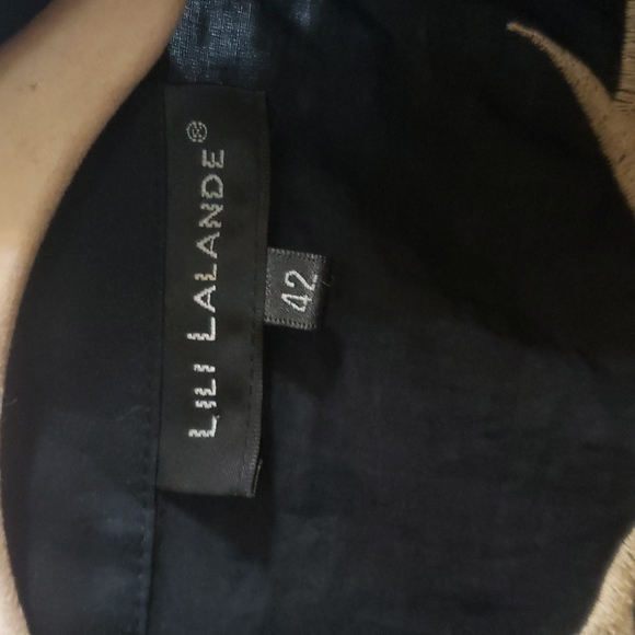 Lili Lalande Black Button Up Long Sleeve Embroidered Shirt Size- 42 - Picture 3 of 10